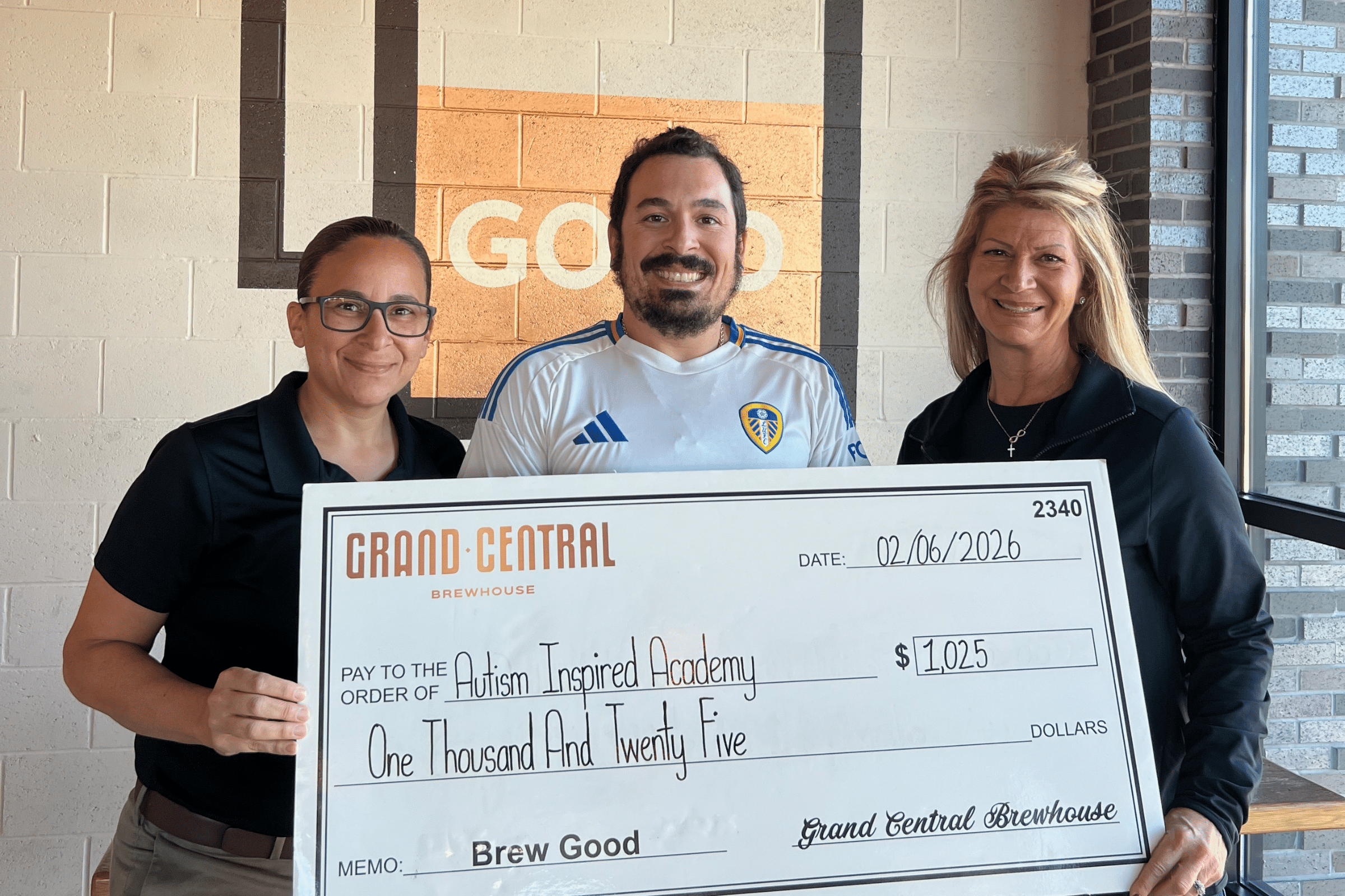 Autism Inspired Academy Brew Good Partner Check Presentation