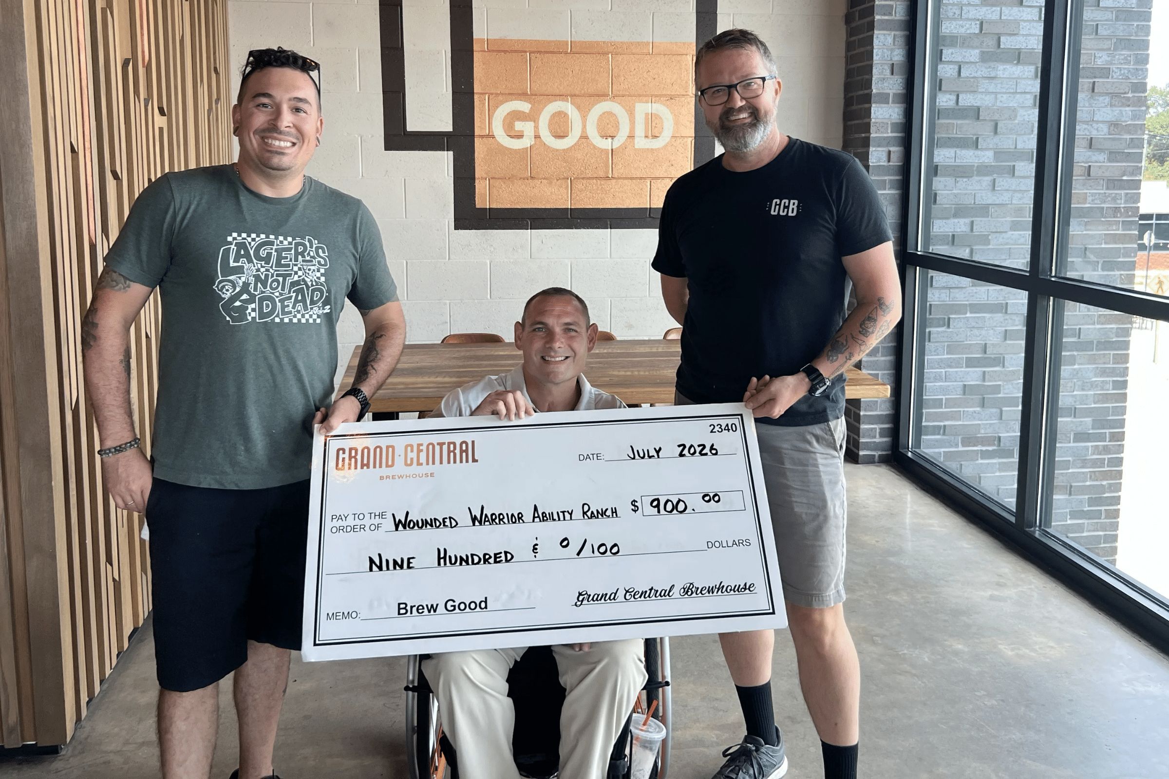 Wounded Warriors Abilities Ranch Brew Good Partner Check Presentation