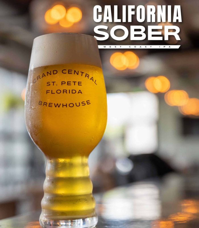 Grand Central Brewhouse and Clearwater Brewing California Sober West Coast Style IPA In IPA Glass