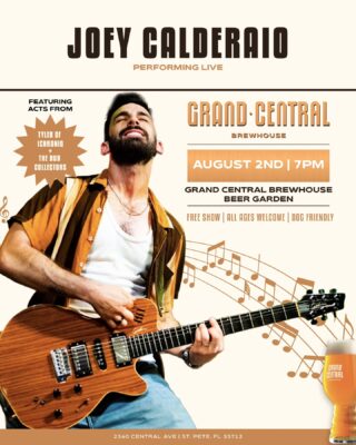 On Saturday, August 2nd, we’re stacking the lineup with three live acts you won’t want to miss. The night opens with a solo performance from Tyler of Ichroniq, followed the Dub Collectors. Then Joey Calderaio closes things out with his full band, bringing his signature blend of reggae, rock, and pop. Music starts at 7 PM and runs through the night. Come grab a beer and enjoy the whole show.